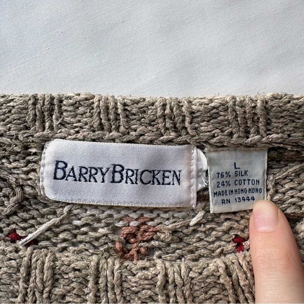 Vintage Barry Bricken Sweater Large Silk Blend - Picture 5 of 5